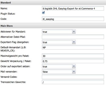 DHL Easylog Export - 1 Mandant