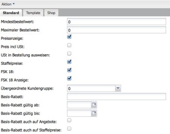 Hersteller-Kundengruppen-Rabatte - 1 Mandant