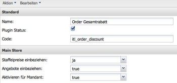 Order-Gesamtrabatt - 1 Mandant