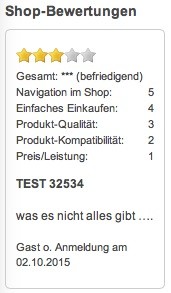 Shop-Bewertungen - mehr als 5 Mandanten
