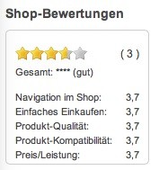 Shop-Bewertungen - mehr als 5 Mandanten