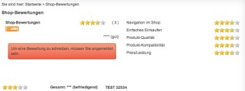 Shop-Bewertungen - mehr als 5 Mandanten